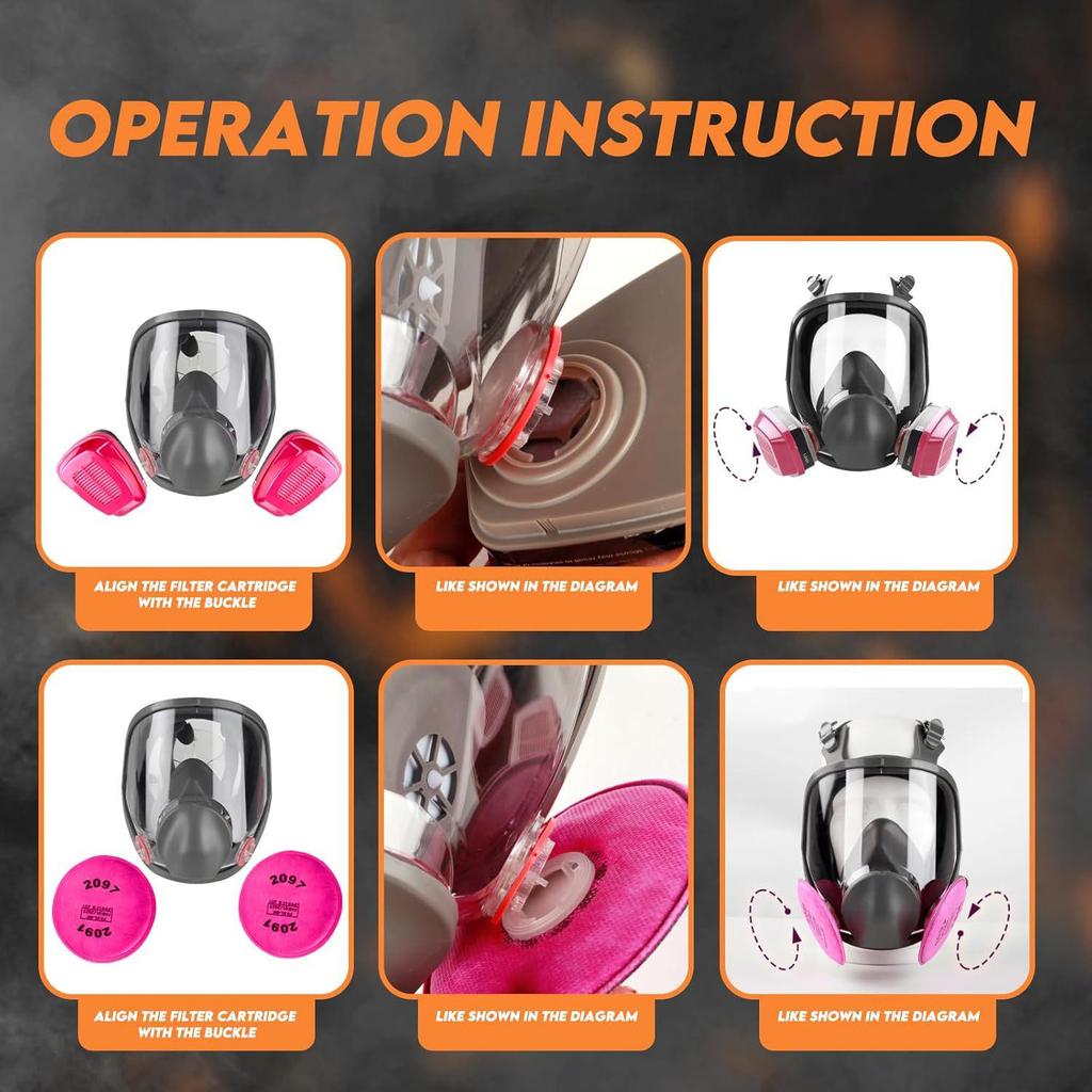 6800 Protective Gas Mask for Paint, Dust, Chemical, Pesticide, Decoration, and Grinding Safety