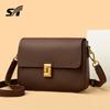 New first-layer cowhide tofu bag women's fashion underarm bag retro shoulder crossbody small square bag genuine leather women's bag