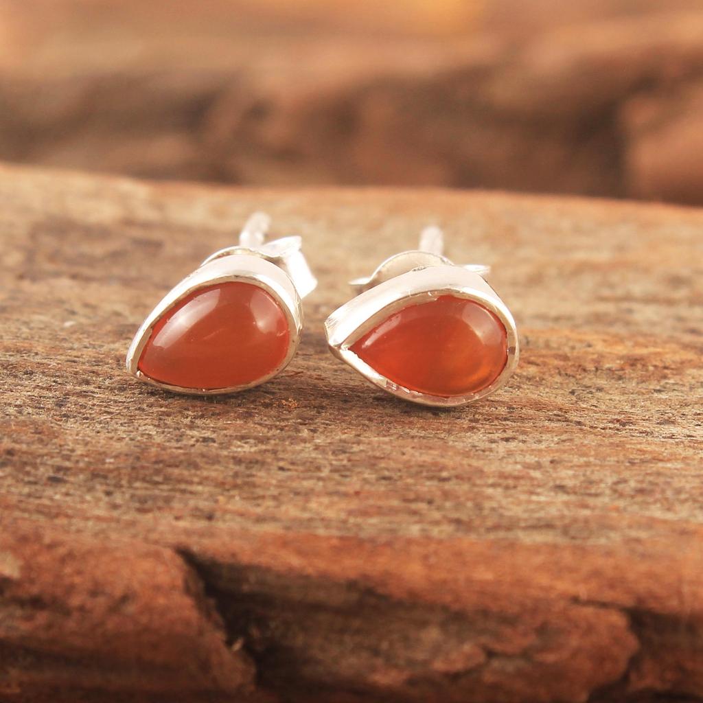 Серьги-гвоздики из натурального лабрадорита с сердоликом и лунным камнем, ювелирные изделия ручной работы из 100% стерлингового серебра 925 пробы