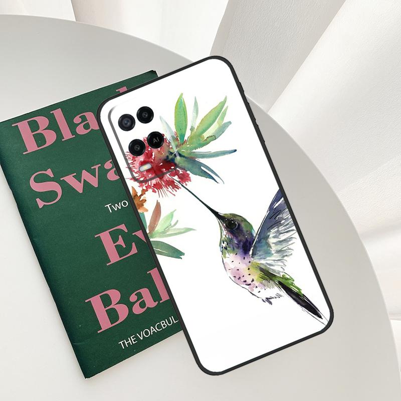 Cute Hummingbird Case For Oppo A58 A78 A98 A15 A16 A17 A52 A72 A76 A96 A54 A74 A94 A57 A77 A54S A57S Cover