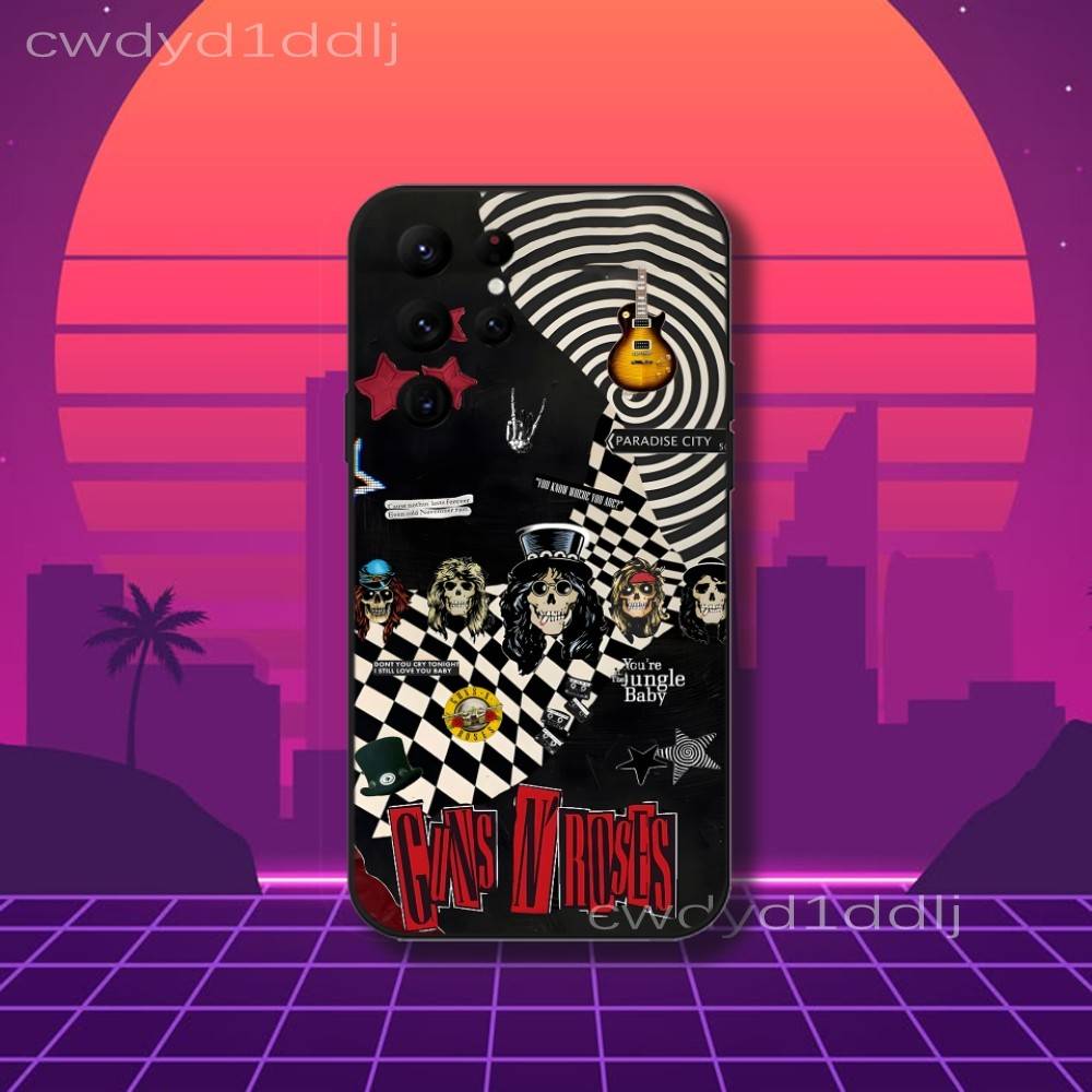 Чехол для телефона с принтом группы Guns N' Roses для Samsung S10, S21, FE, S21, S26, S25, S24, S23, Ultra, S9, S22, Plus Черный