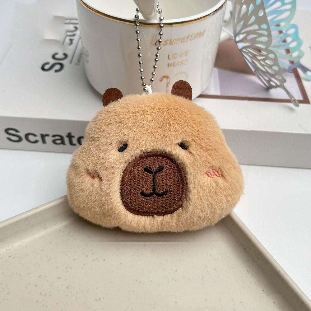 Blinking Capybara Key Ring Beeping Cartoon Animal Pendant Bag Hanging Capybara Plush Keychain  Kids