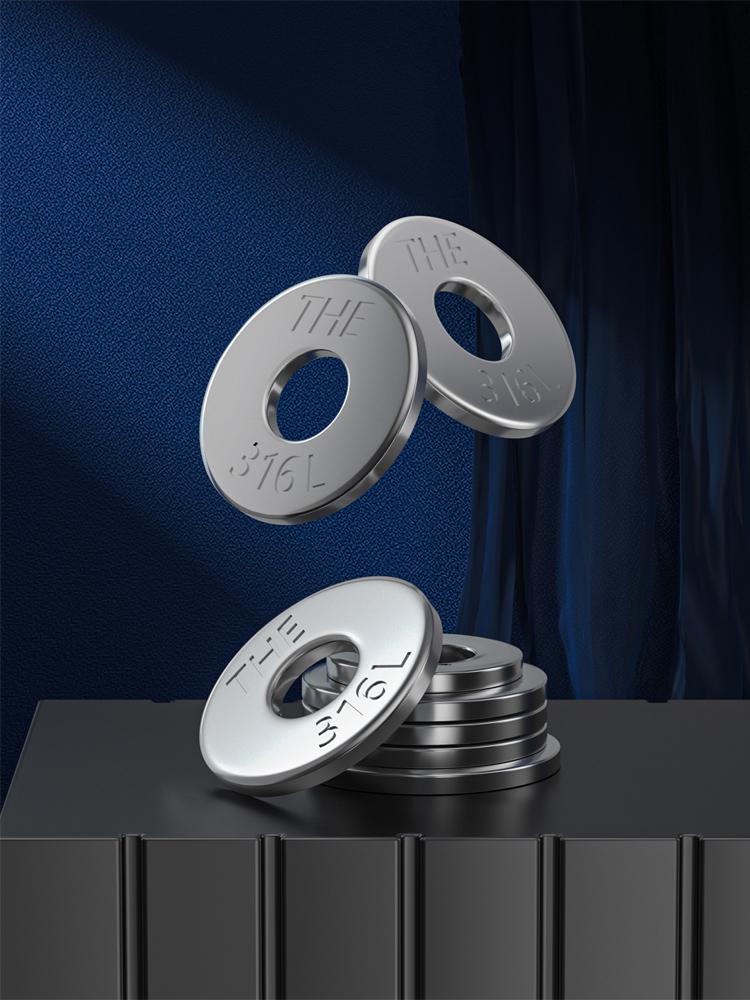 316L Stainless Steel Flat Washer, Enlarged & Thickened, Sizes M1.6 to M42, Series GB97