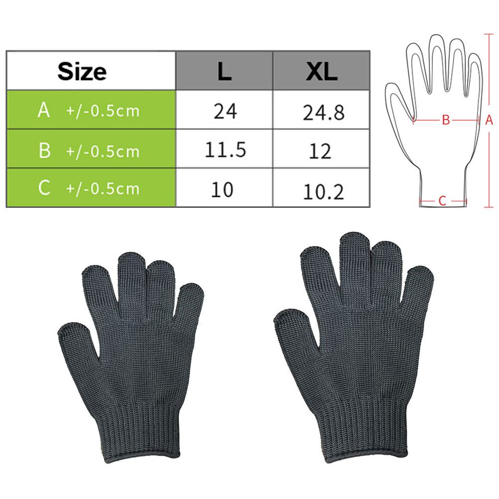 1 шт., перчатки HPPE с защитой от порезов уровня 5, защитные перчатки с защитой от порезов и ударов, нержавеющая стальная проволока, металлическая сетка, кухонные защитные перчатки для мясника