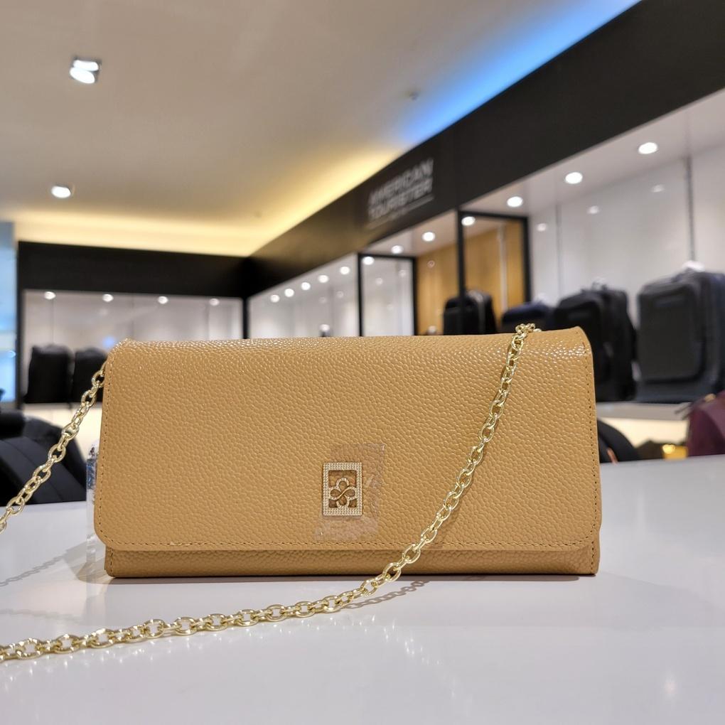 Mari Eclaire Highly Recommended Favorite Charming Natural Leather Chain Long Wallet
