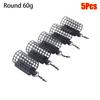 5Pcs Fishing Tackle Fishing Feeder Cage Round Square Trap Bait Basket Durable Fishings Lure Cage