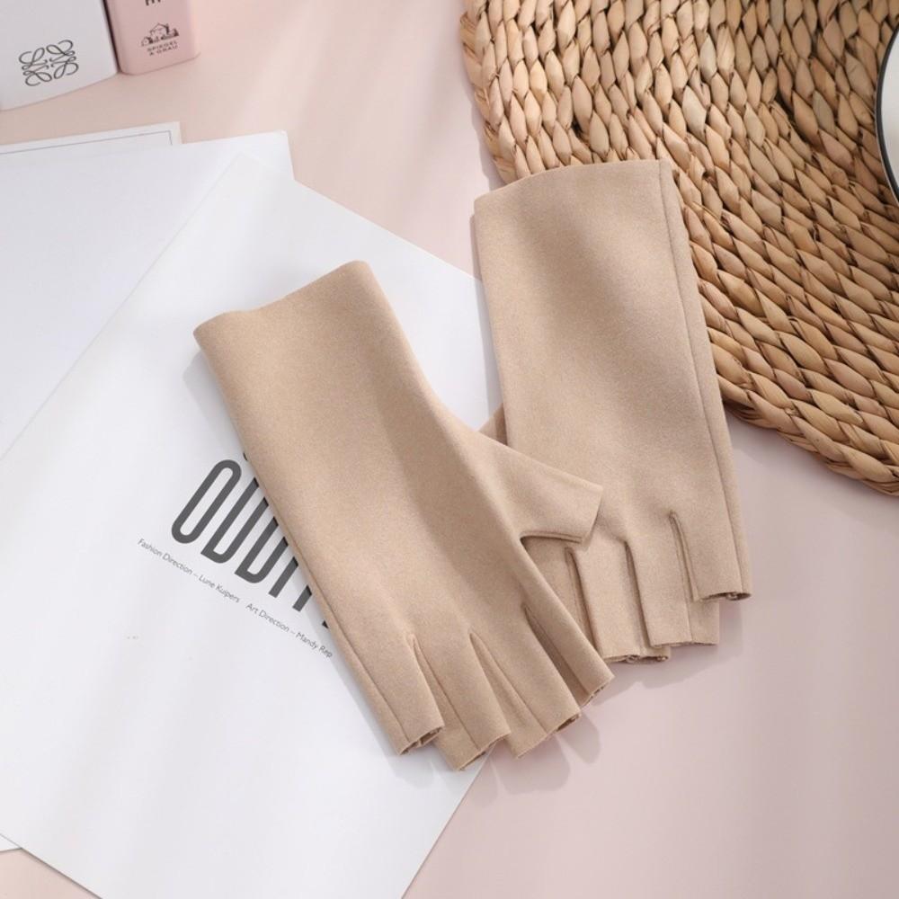 Touchscreen Warm Gloves Short Semi-Finger Mittens New Half Finger Gloves Autumn Winter
