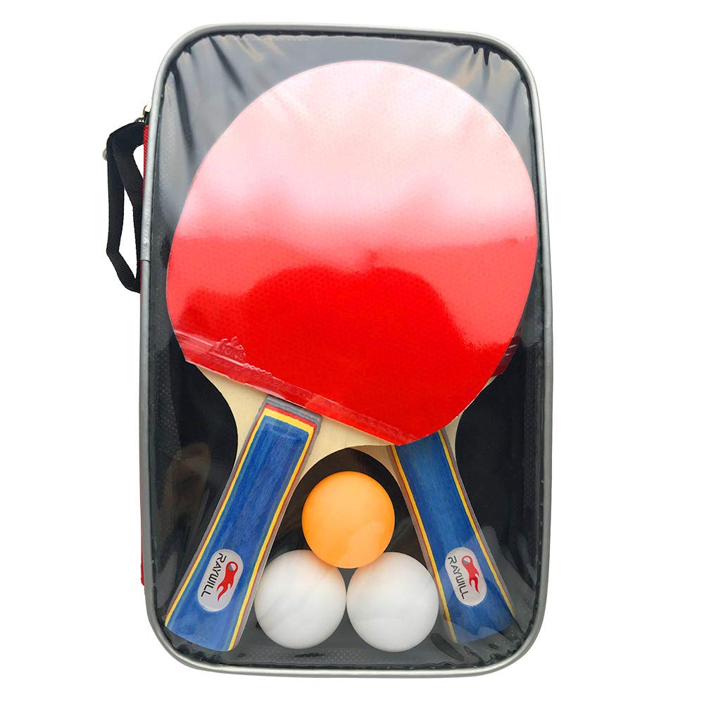 Portable Table Tennis Racket Set with 2 Rackets and 3 Ping Pong Includes Storage Easy To Use Balls, Bag, (Rackets)