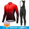 2024 Pro Team Winter Thermal Fleece Cycling Jersey Set Long Sleeve Bicycle Clothing MTB Bike Wear Maillot Ropa Ciclismo Cycling