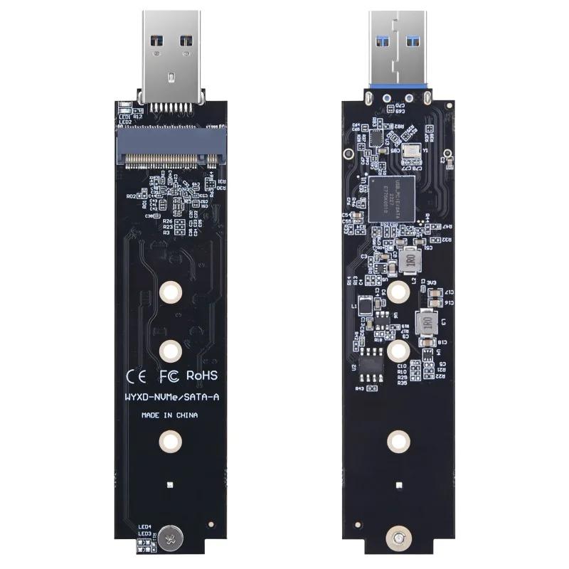 M.2 SATA/NVMe SSD To USB 3.1 Adapter PCI-E To USB 3.1 External Converter Card 10Gbps USB3.1 Gen 2 PCIe To USB3.1 Type A Adapter