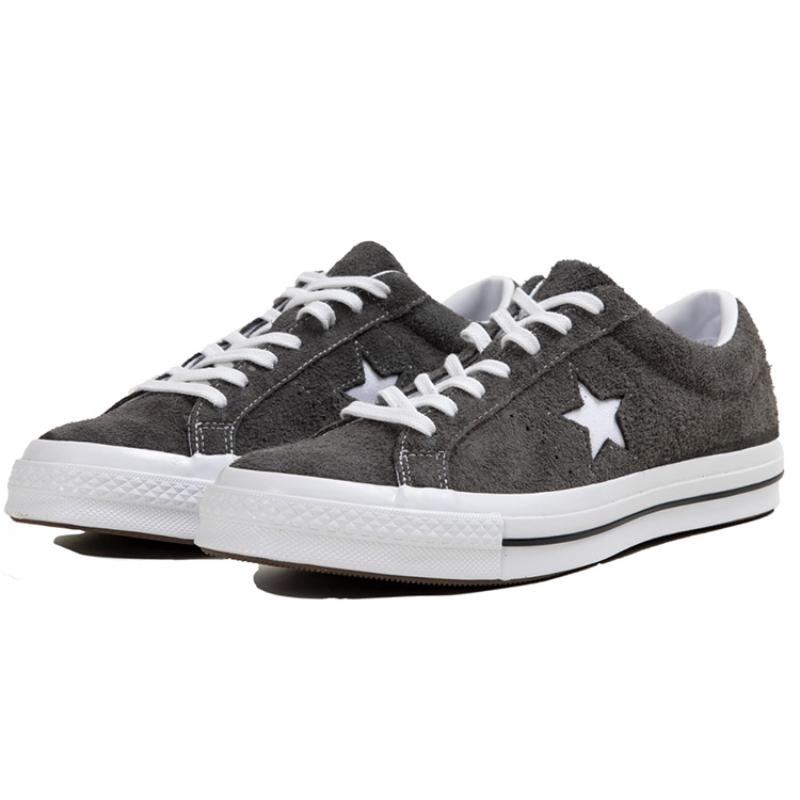 Converse One Star Ox Темно-серые Классические Универсальные Низкие Кеды из Канваса Унисекс Серые