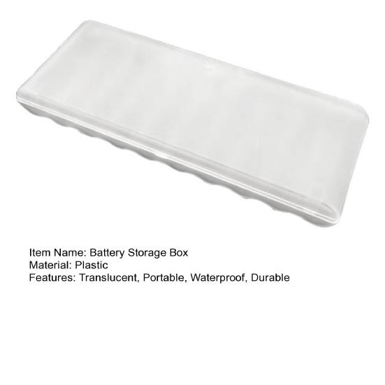 Прозрачный ящик для хранения батареек с крышкой, большая емкость, 10 слотов, компактный портативный органайзер для батареек типа АА, чехол для хранения