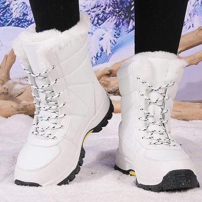 Снежные женские ботинки Модная обувь Женские ботинки на шнуровке Женская обувь Тренд 2025 Теплые ботильоны Большой размер Botas Mujer Зимние женские ботинки