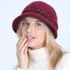 Knitted Hat Women's Autumn Winter Mixed Color Mother Rabbit Wool Pot Plush Thickened Warm Keeping Hat
