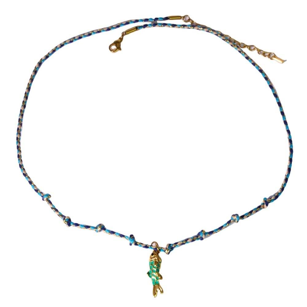 Movable Plated Enamel Fish Choker Ocean Style Enamel Koi Neck Pendant  Accessories