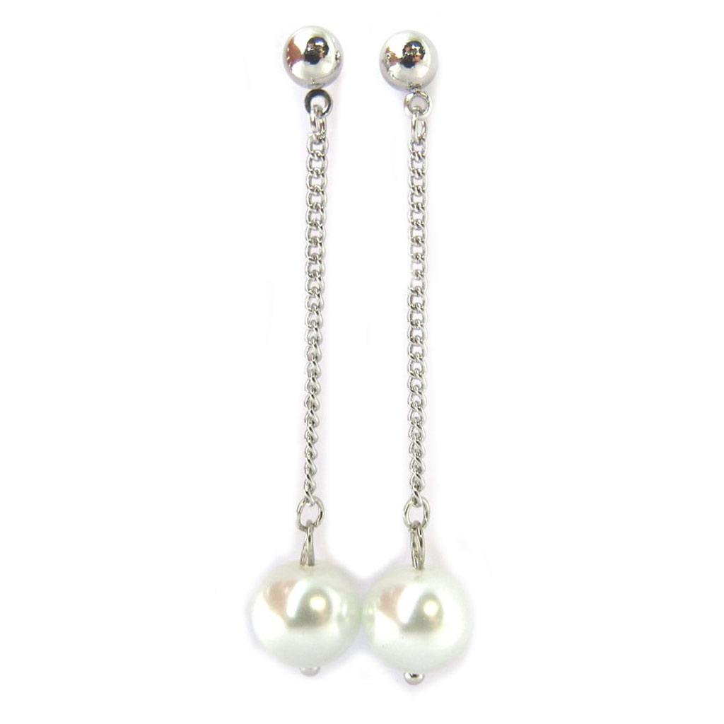 Les Trésors De Lily [N6282] - Дизайнерские серьги Perla из серебра цвета слоновой кости.