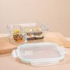 Стеклянный ланч-бокс Bento Box Разделенные контейнеры для приготовления пищи с крышками Штабелируемые многоразовые контейнеры для хранения продуктов