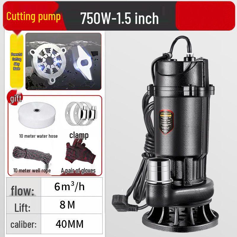 220V Household Sewage & Sludge Pump for Septic Tank and Drainage