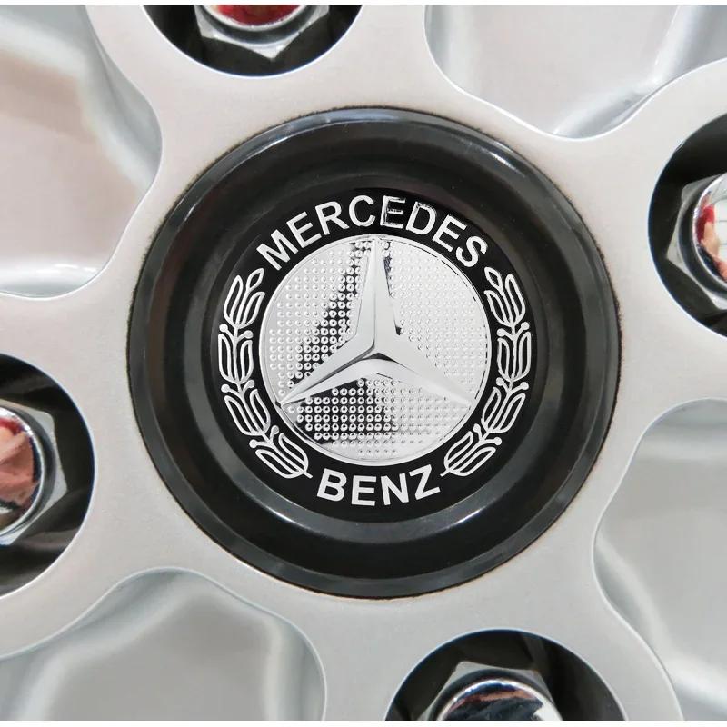 4 шт. 56 мм Наклейка на центральный колпачок колеса автомобиля Аксессуары Mercedes Benz AMG W204 GLC CLA Brabus Smart Maybach W205 W203 W206