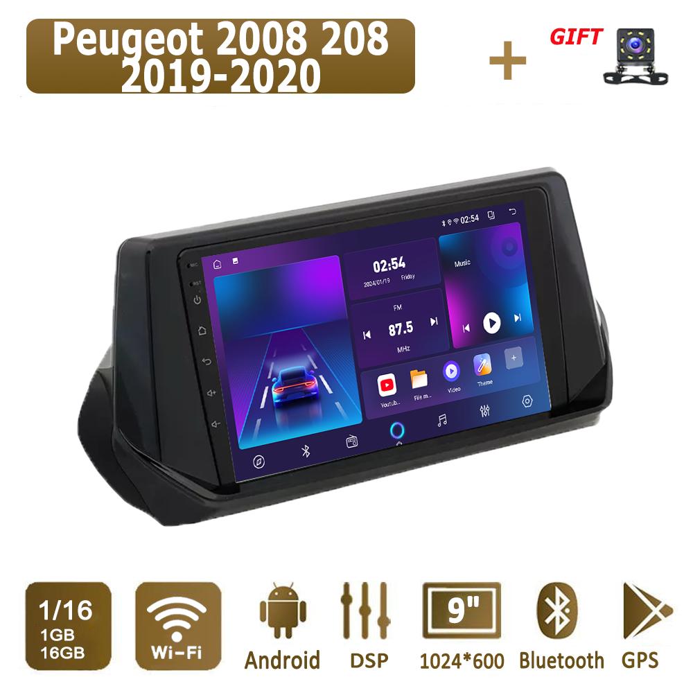 Android Carplay автомобильное радио для Peugeot 2008 208 2019-2020 мультимедийный проигрыватель головное устройство стерео GPS навигация BT WIFI 4+64 ГБ