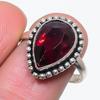 Garnet Handmade 925 Sterling Silver Jewelry Ring Size 8.5 S2k98