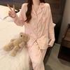 Spring and Autumn Women's Korean Pajamas Homewear Set of Girls Pajamas Sweet Student Casual Pajamas Homewear Set