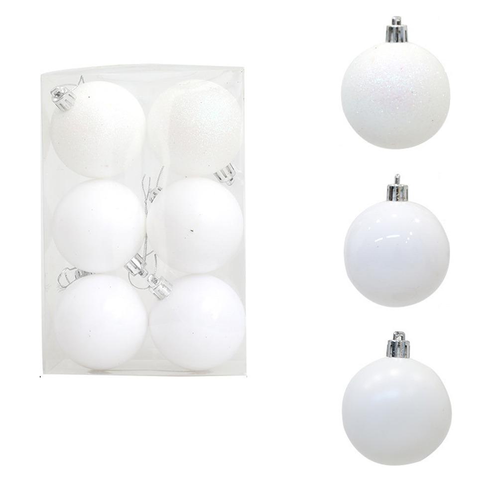 6 шт. 4 см/6 см/8 см Рождественские подвесные шары с блестками, подвески на рождественскую елку, сувениры для вечеринки