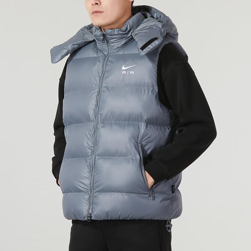 Nike Ветрозащитный жилет без рукавов с принтом алфавита, мужской жилет светло-серый FD6428-065