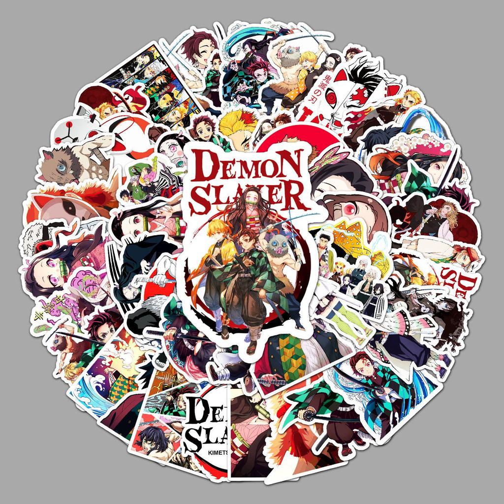 50 Demon Slayer Graffiti Stickers for Suitcases, Laptops & Cars - Trendy Design