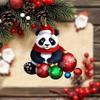Панда Рождественское украшение 2D Акриловая Мультяшная Панда Рождественская Елка Подвесное Украшение Милые Аксессуары для Интерьера Автомобиля для Зеркала Заднего Вида Автомобиля Украшение для Елки