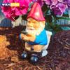 3D Dwarf Toilet Play Phone Statue Naughty Garden Gnome Figurines Decoration Mini Resin Doll Statue Crafts Garden Lawn Yard Decor