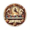 Винтажное Круглое Железное Настенное Искусство Тайная Вечеря Христианская Табличка Декор для Помещений и Улицы