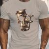 Мужская летняя футболка Сверкающий череп Графический Повседневная с коротким рукавом Для высоких и крупных Машинная стирка Мужская одежда Удобная