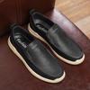 Кожаная обувь, мужская осенняя новая повседневная деловая обувь без шнуровки, настоящие кожаные лоферы, туфли в британском стиле на мягкой подошве