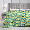 Cute Penguin Print Flannel Blanket for Kids Lightweight Plush Penguin Lovers Blanket Suitable for Bed Chair Sofa Gift 50"x40"