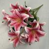 9 Flowers Artificial Stems Pu Material 3d Simulation Lilies Wedding Home Decor