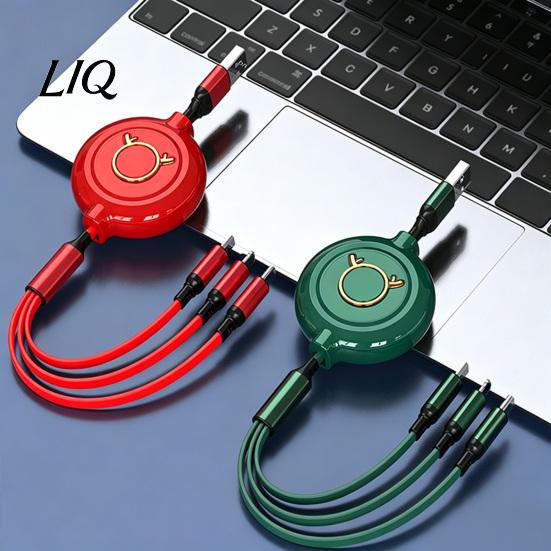 Быстрое зарядное устройство с высоким током 3 в 1 USB-кабель телескопический, 3А кабель для зарядки для Apple Type-C Micro Кабель Android, 30 см-120 см Регулируемая длина Мульти