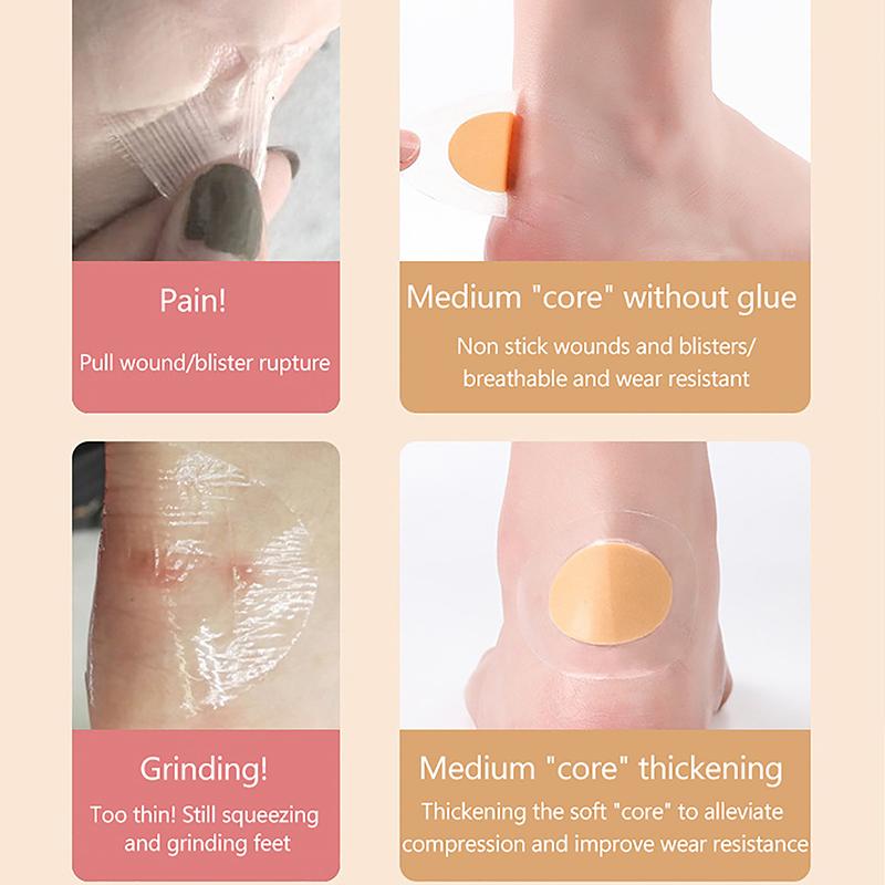 10 шт., гелевые наклейки для обуви, мягкие гидроколлоидные подушечки, облегчающие боль, волдыри, шишки на шишках, мозоли, фрикционное давление, пяточный болевой пластырь