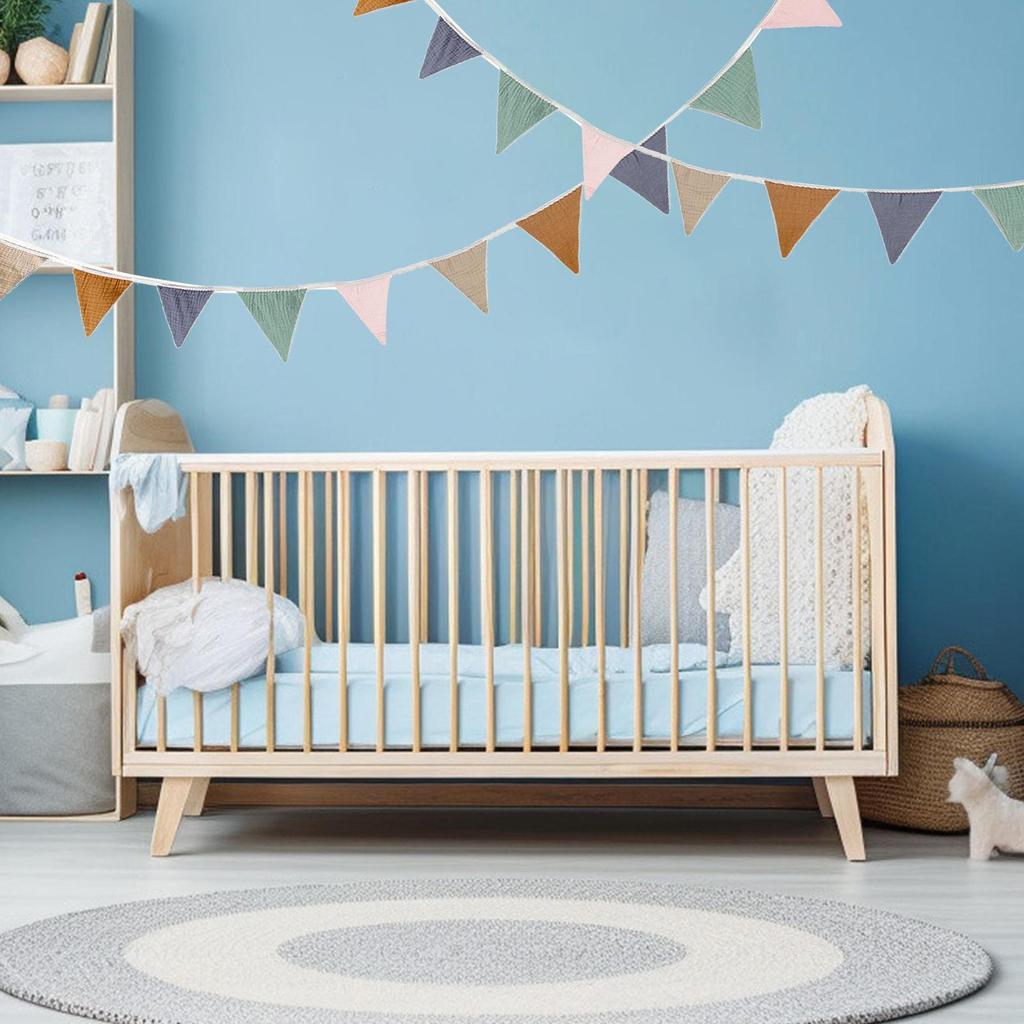 2.6M Подвесной Флаг Баннер Подвесные Треугольные Флажки Баннер Моющаяся Хлопковая Ткань Треугольные Вымпелы Гирлянды Для Комнаты Спальни