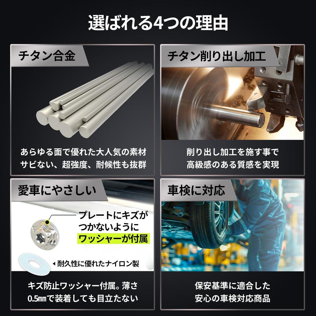 Болт номерного знака RENPA из титанового сплава, дизайн "Снежинка", совместим с техосмотром (Болт Aurora Длина 1,0 дюйма (25 мм)