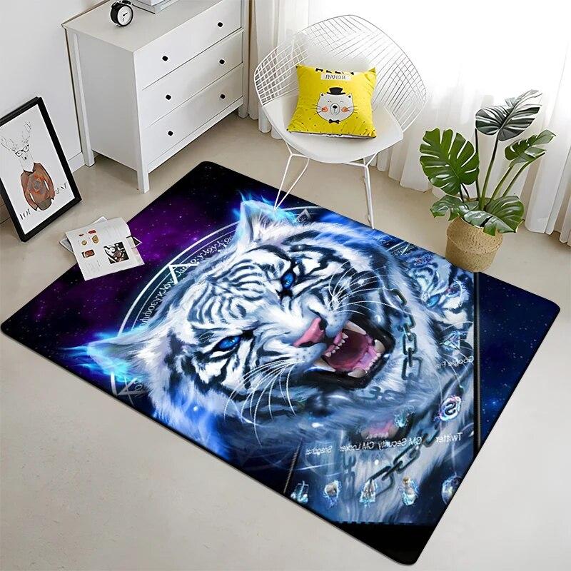 Ковер с принтом «Свирепый тигр» для гостиной, большой коврик, мягкий коврик, коврики для стульев для киберспорта, Alfombra, подарки, Прямая покупка, животное
