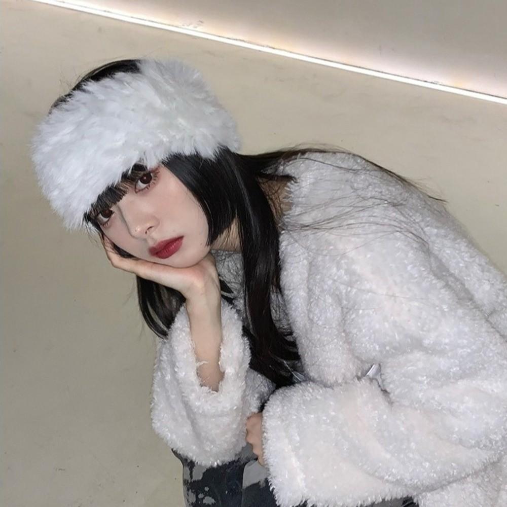 Thick Plush Headbands Soft Plush Knit Headbands Cozy Wide Headbands For Women