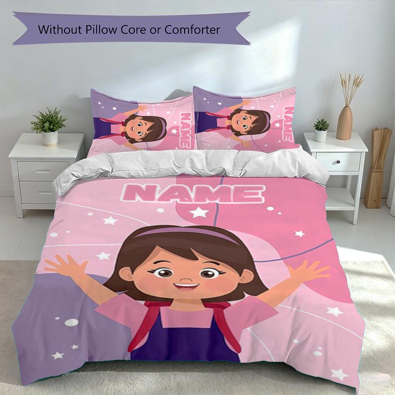 3pcs Custom Name Ms. Rachel Set,Includes 1 Duvet Cover and 2 Pillowcases,All-season Bedroom Decor