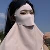 UPF 50+ Full-Face Sunscreen Veil Summer Neck Wrap Cover Thin Ice Silk Face Cover  Climbing