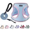 PUKAKO Dog Harness and Cat Lead Body Small Dog Cat Mesh Gentle On the Easy To Put On and Take Pull Cute Set, Harness, Harness, Clothes, Material,