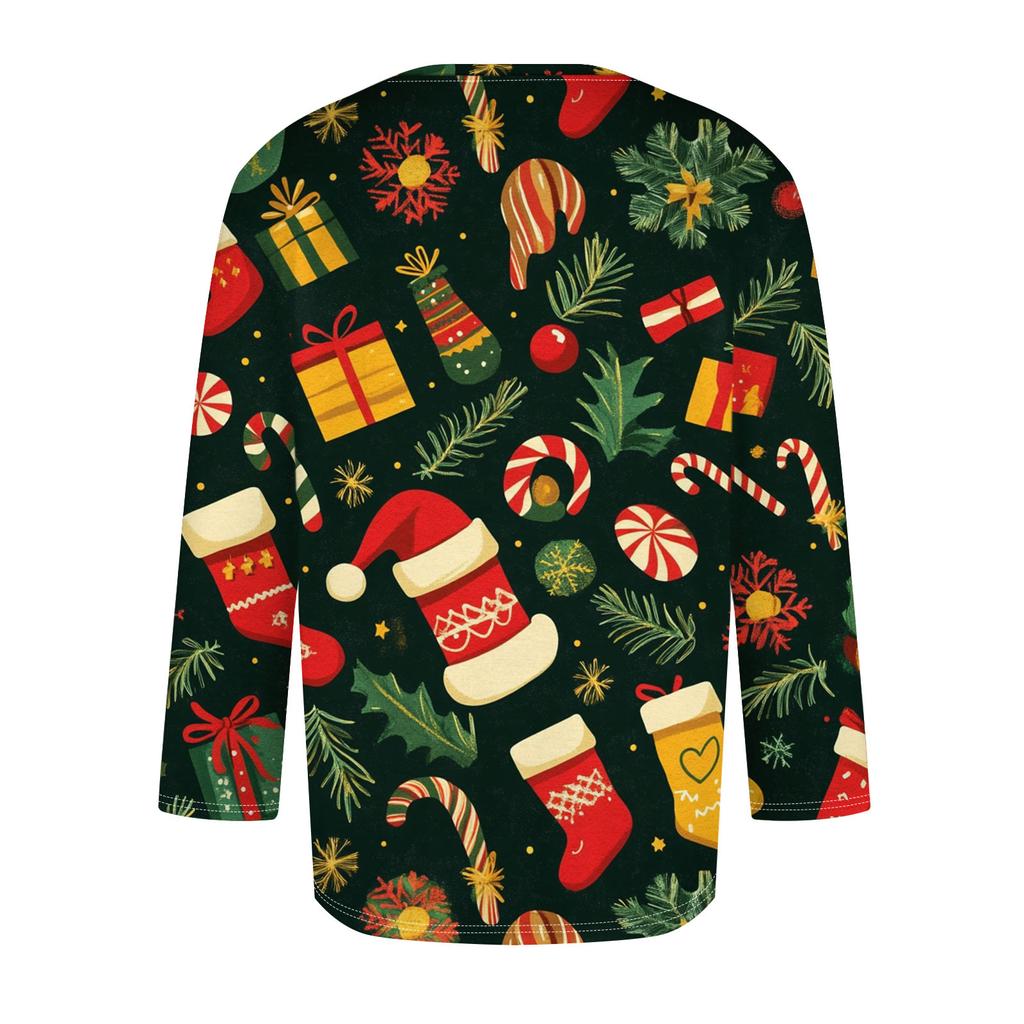 Men'S Round Neck Three-Quarters Sleeve Top Casual Fashion T-Shirt