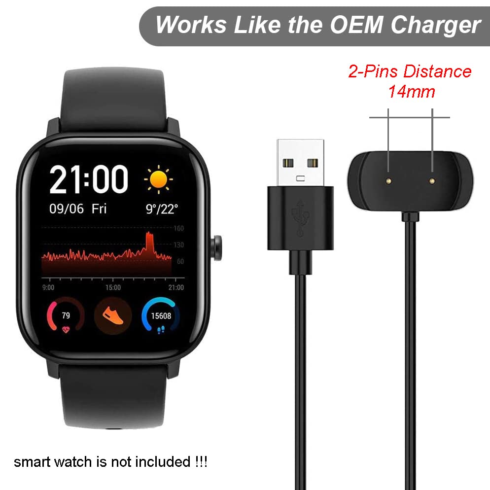 Зарядное устройство-магнитный кабель 1 м для Amazfit Bip 3/ Bip 3 Pro/ GTS 4 Mini/ Bip U Pro/GTS 2/ GTR 2/ GTS2 Mini/ GTS 2e/ T-Rex Pro