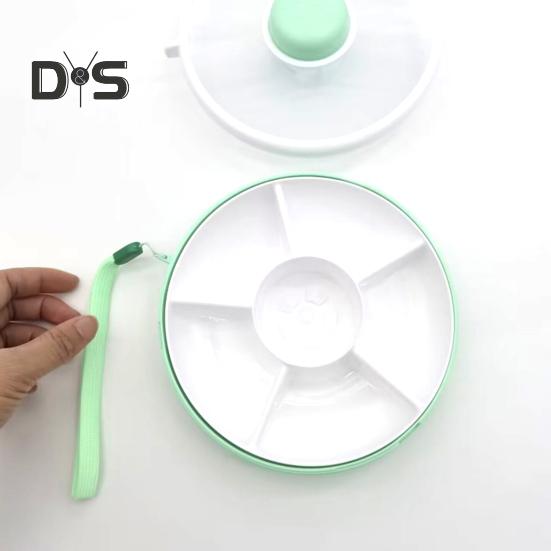 Вращающийся контейнер для закусок с крышкой, вращающийся набор, портативная коробка для конфет для детей, конфетный столик, тарелка для дыни, герметичная коробка для закусок для дома, офиса, школы, пикника