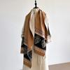 New Brand Elegance Two-Sided Print Scarf Soft Warm Fringe Pashmina Shawl Autumn and Winter Outdoor Coldproof Windproof Blanket