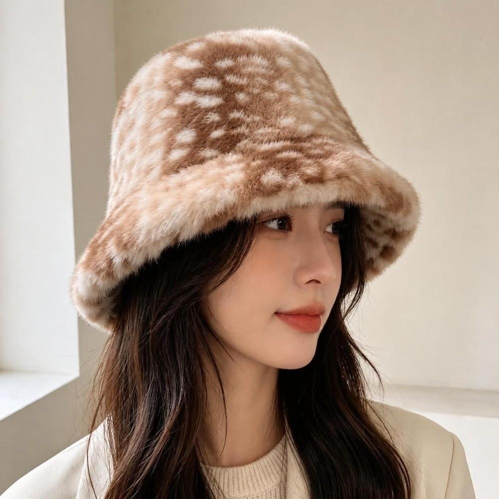 Warm Fisherman Hat Deer Patterned Plush Hat Fashion Winter Hat Autumn Winter